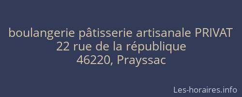 boulangerie pâtisserie artisanale PRIVAT