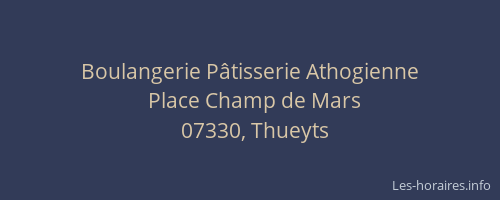Boulangerie Pâtisserie Athogienne
