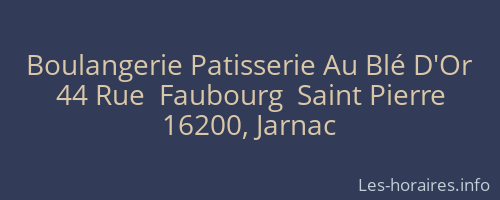 Boulangerie Patisserie Au Blé D'Or