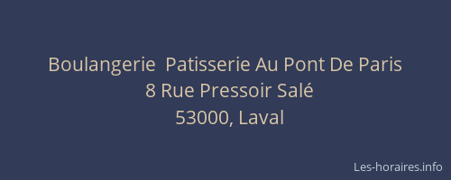 Boulangerie  Patisserie Au Pont De Paris