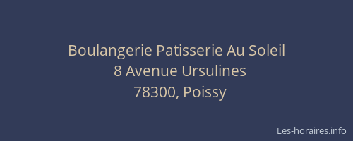Boulangerie Patisserie Au Soleil
