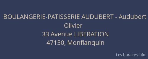 BOULANGERIE-PATISSERIE AUDUBERT - Audubert Olivier