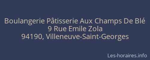 Boulangerie Pâtisserie Aux Champs De Blé