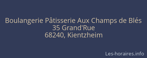 Boulangerie Pâtisserie Aux Champs de Blés