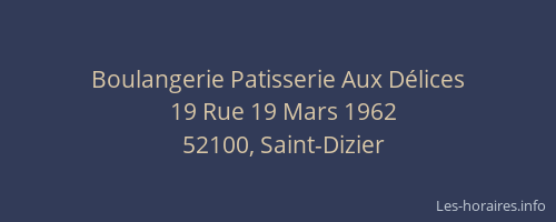 Boulangerie Patisserie Aux Délices