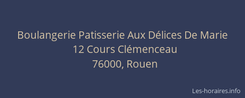 Boulangerie Patisserie Aux Délices De Marie