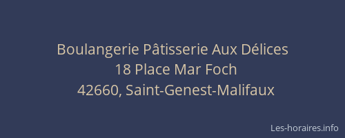Boulangerie Pâtisserie Aux Délices
