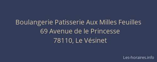 Boulangerie Patisserie Aux Milles Feuilles