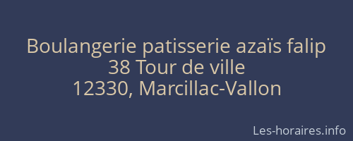 Boulangerie patisserie azaïs falip