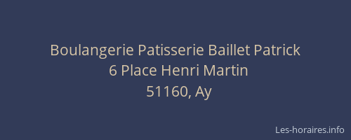 Boulangerie Patisserie Baillet Patrick