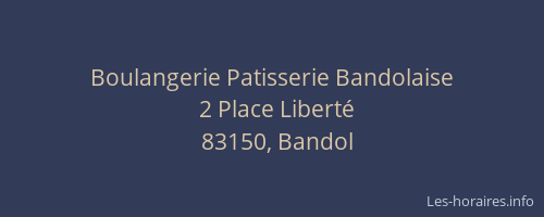 Boulangerie Patisserie Bandolaise
