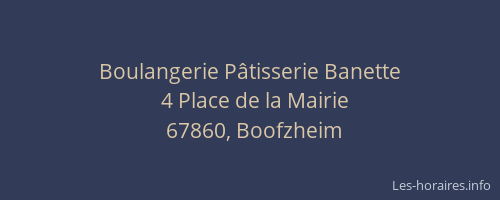 Boulangerie Pâtisserie Banette