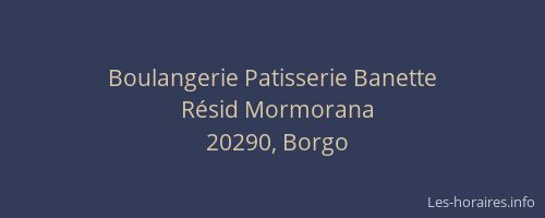 Boulangerie Patisserie Banette