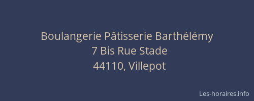 Boulangerie Pâtisserie Barthélémy