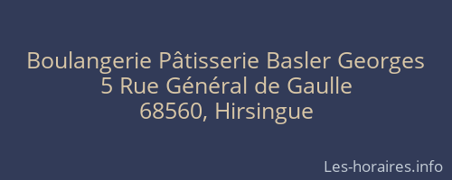 Boulangerie Pâtisserie Basler Georges
