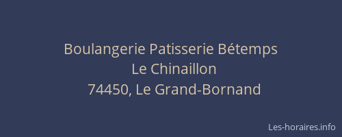 Boulangerie Patisserie B&eacute;temps