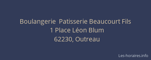 Boulangerie  Patisserie Beaucourt Fils
