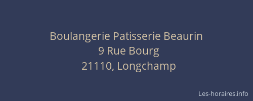 Boulangerie Patisserie Beaurin