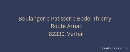 Boulangerie Patisserie Bedel Thierry