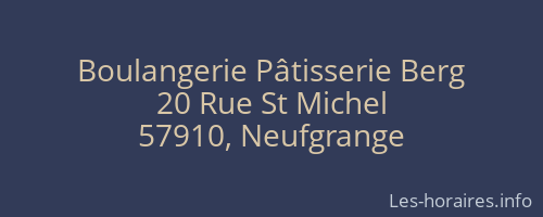 Boulangerie Pâtisserie Berg