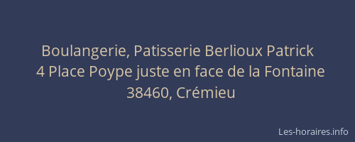 Boulangerie, Patisserie Berlioux Patrick