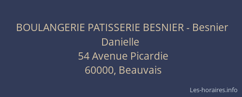 BOULANGERIE PATISSERIE BESNIER - Besnier Danielle