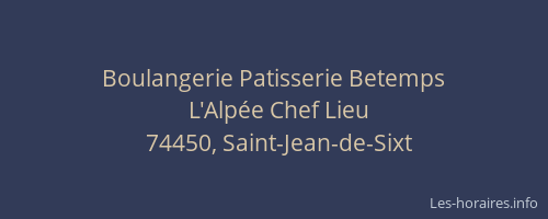 Boulangerie Patisserie Betemps