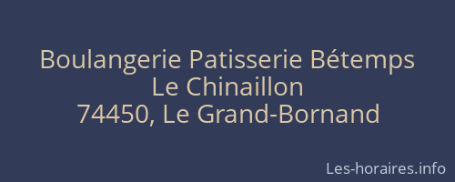 Boulangerie Patisserie Bétemps