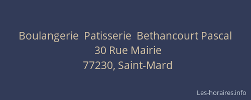 Boulangerie  Patisserie  Bethancourt Pascal