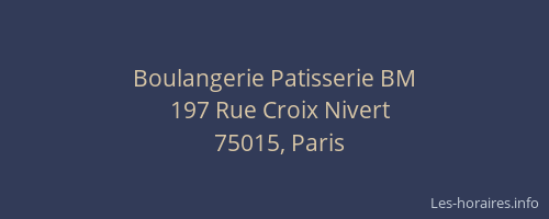 Boulangerie Patisserie BM