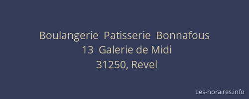 Boulangerie  Patisserie  Bonnafous