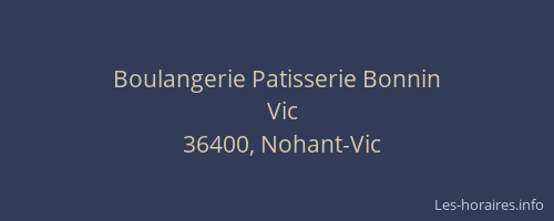 Boulangerie Patisserie Bonnin