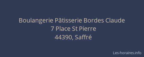 Boulangerie Pâtisserie Bordes Claude