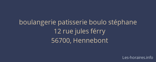 boulangerie patisserie boulo st&eacute;phane