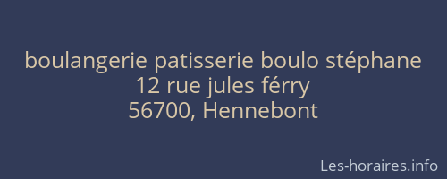 boulangerie patisserie boulo stéphane