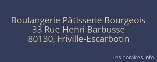 Boulangerie Pâtisserie Bourgeois