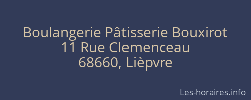 Boulangerie Pâtisserie Bouxirot