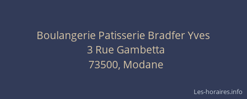 Boulangerie Patisserie Bradfer Yves