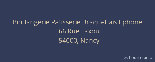 Boulangerie Pâtisserie Braquehais Ephone