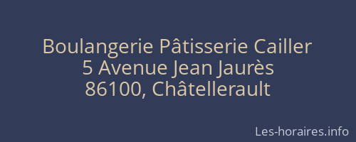 Boulangerie Pâtisserie Cailler