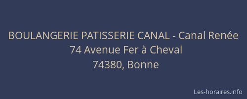 BOULANGERIE PATISSERIE CANAL - Canal Renée