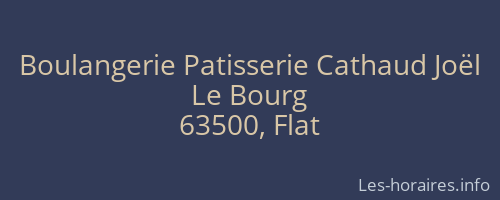 Boulangerie Patisserie Cathaud Joël