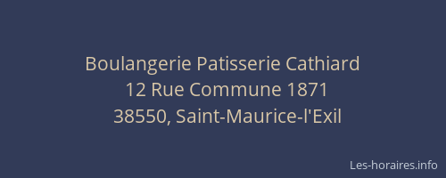 Boulangerie Patisserie Cathiard