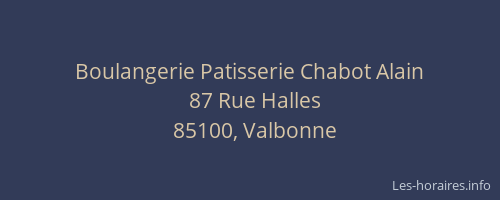 Boulangerie Patisserie Chabot Alain