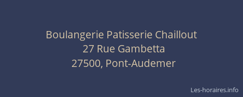 Boulangerie Patisserie Chaillout