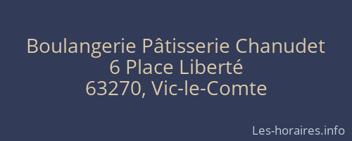 Boulangerie Pâtisserie Chanudet