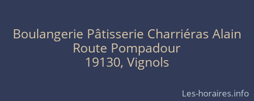 Boulangerie Pâtisserie Charriéras Alain