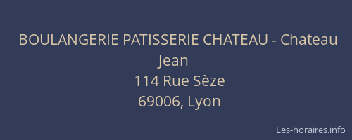 BOULANGERIE PATISSERIE CHATEAU - Chateau Jean