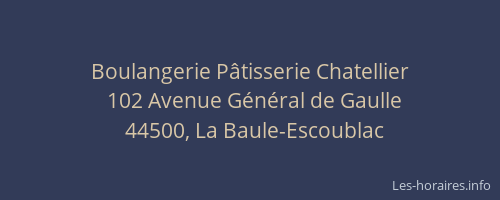 Boulangerie Pâtisserie Chatellier