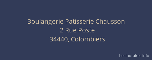 Boulangerie Patisserie Chausson